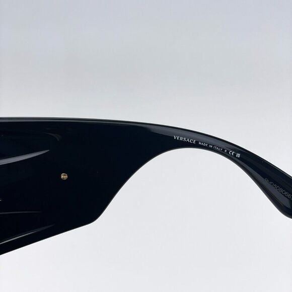 Versace VE4451 GB1/55 Sunglasses Black Grey Mirrored Blue Wraparound Unisex main image 4
